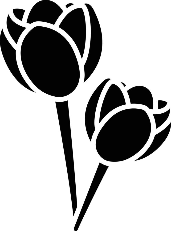 Tulips solid glyph illustration vector