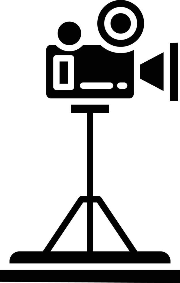 Camera solid glyph illustration vector