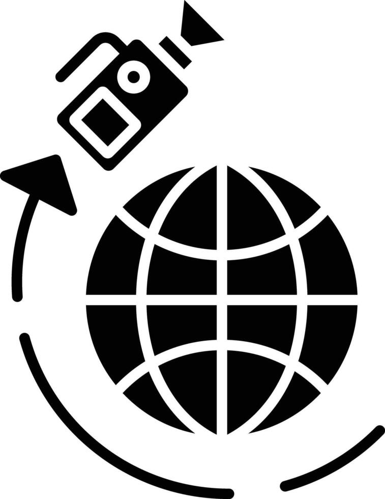 TV news solid glyph illustration vector