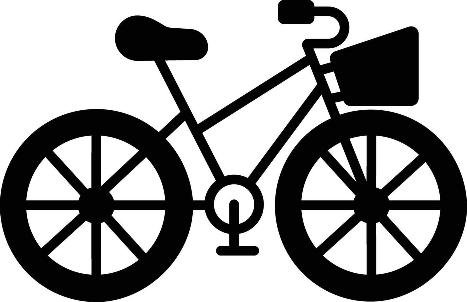 Bicycle solid glyph illustration vector