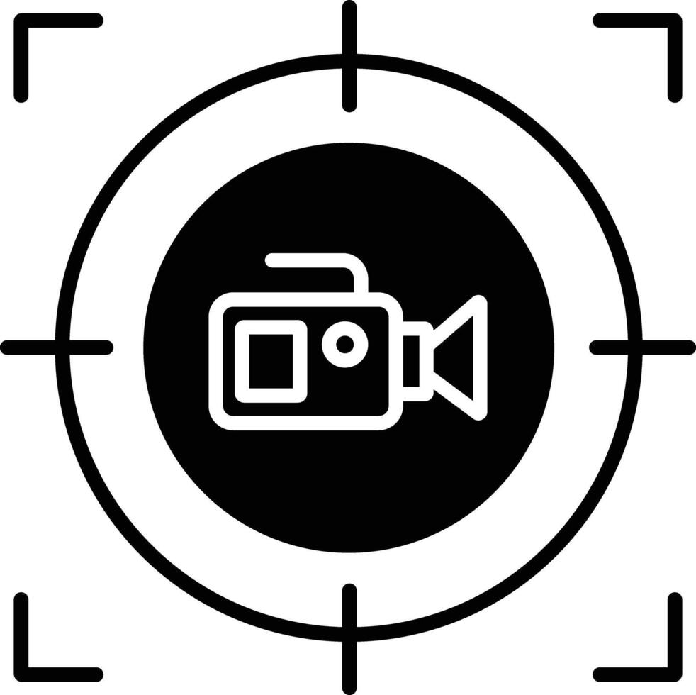 Target solid glyph illustration vector