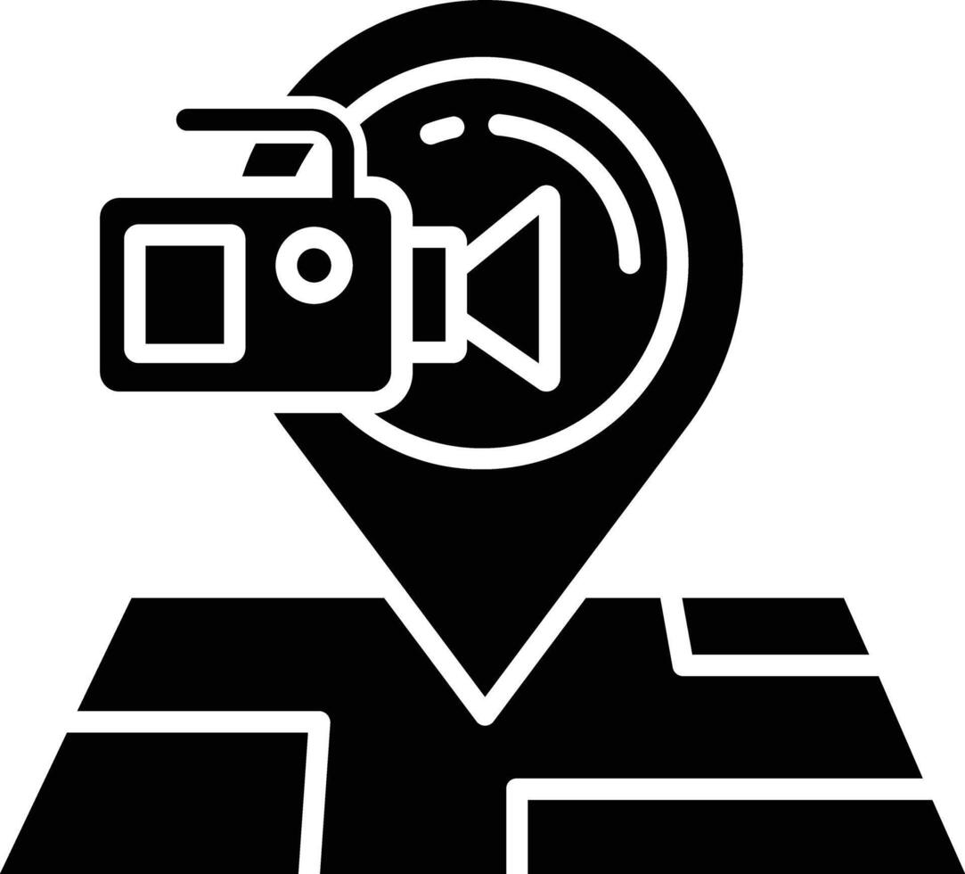 Place solid glyph illustration vector