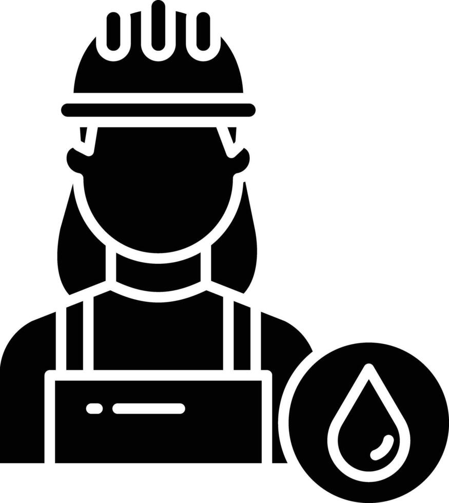 Woman Worker solid glyph illustration vector