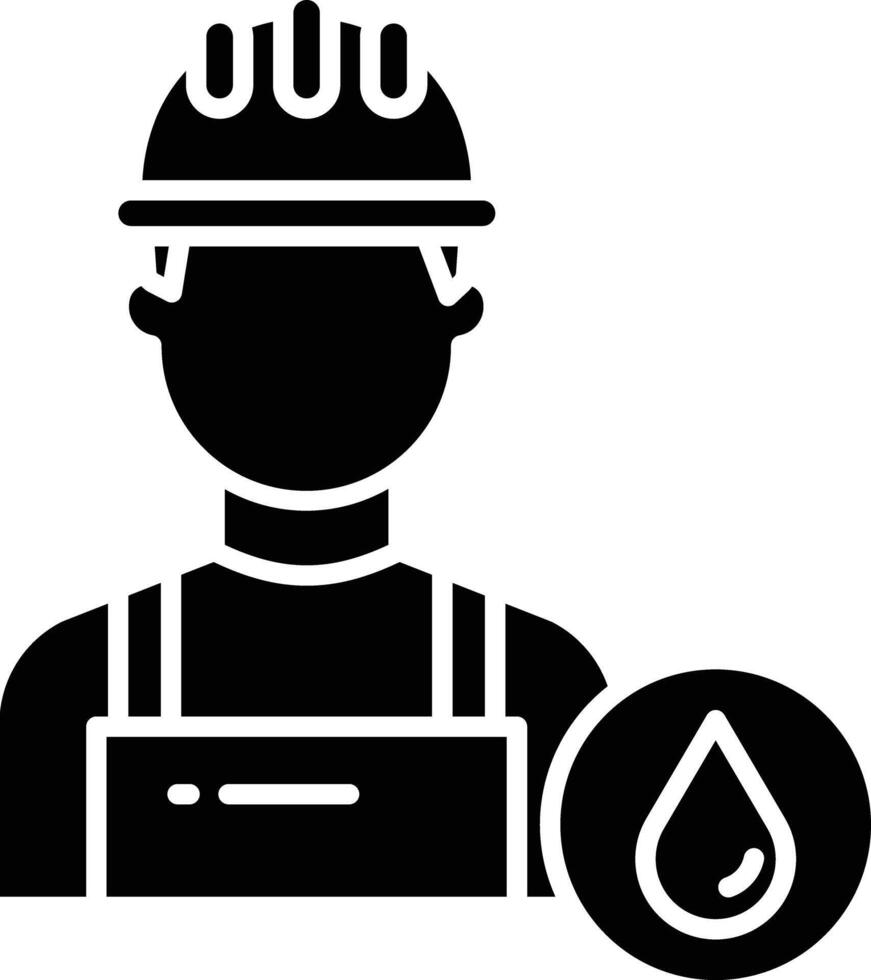 Worker solid glyph illustration vector
