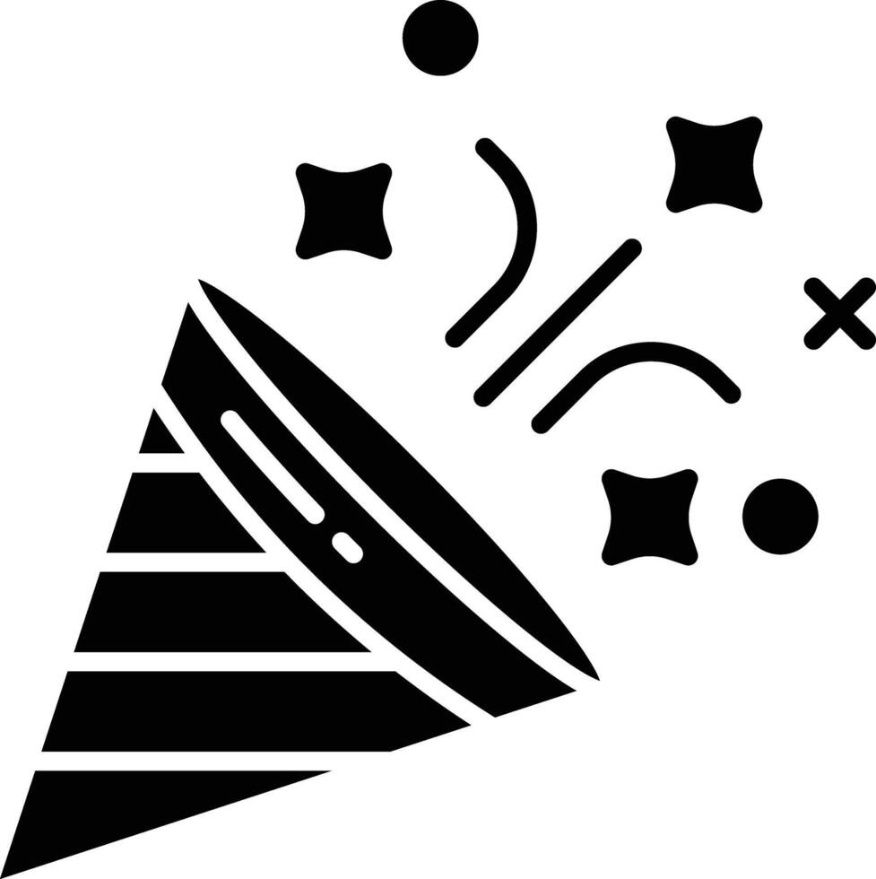 Confetti solid glyph illustration vector