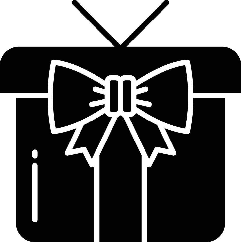 Gift box solid glyph illustration vector
