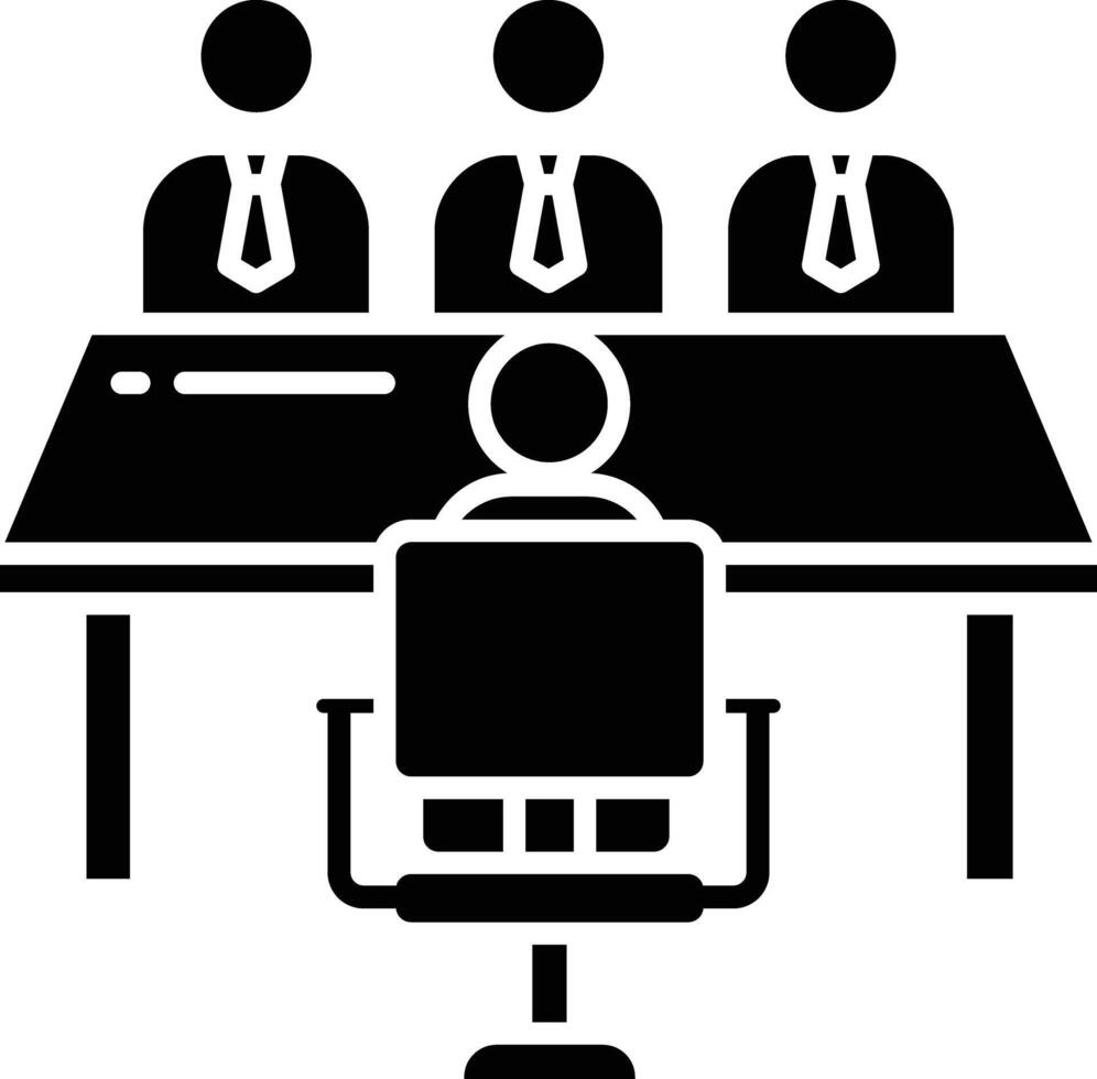 Interview solid glyph illustration vector