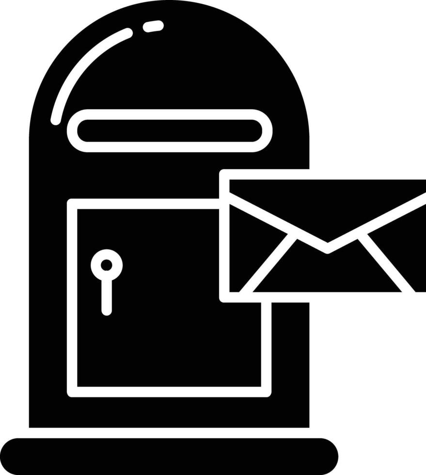 Mailbox solid glyph illustration vector