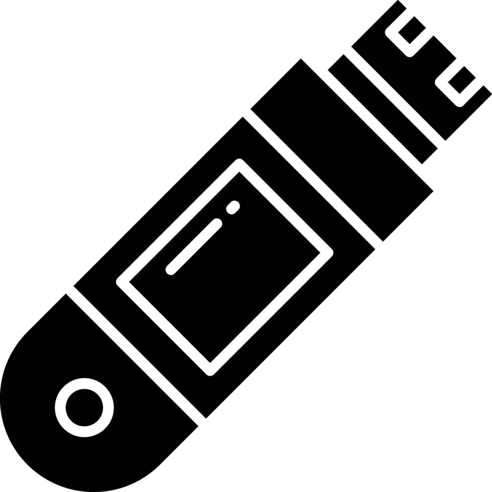 USB cable solid glyph illustration vector