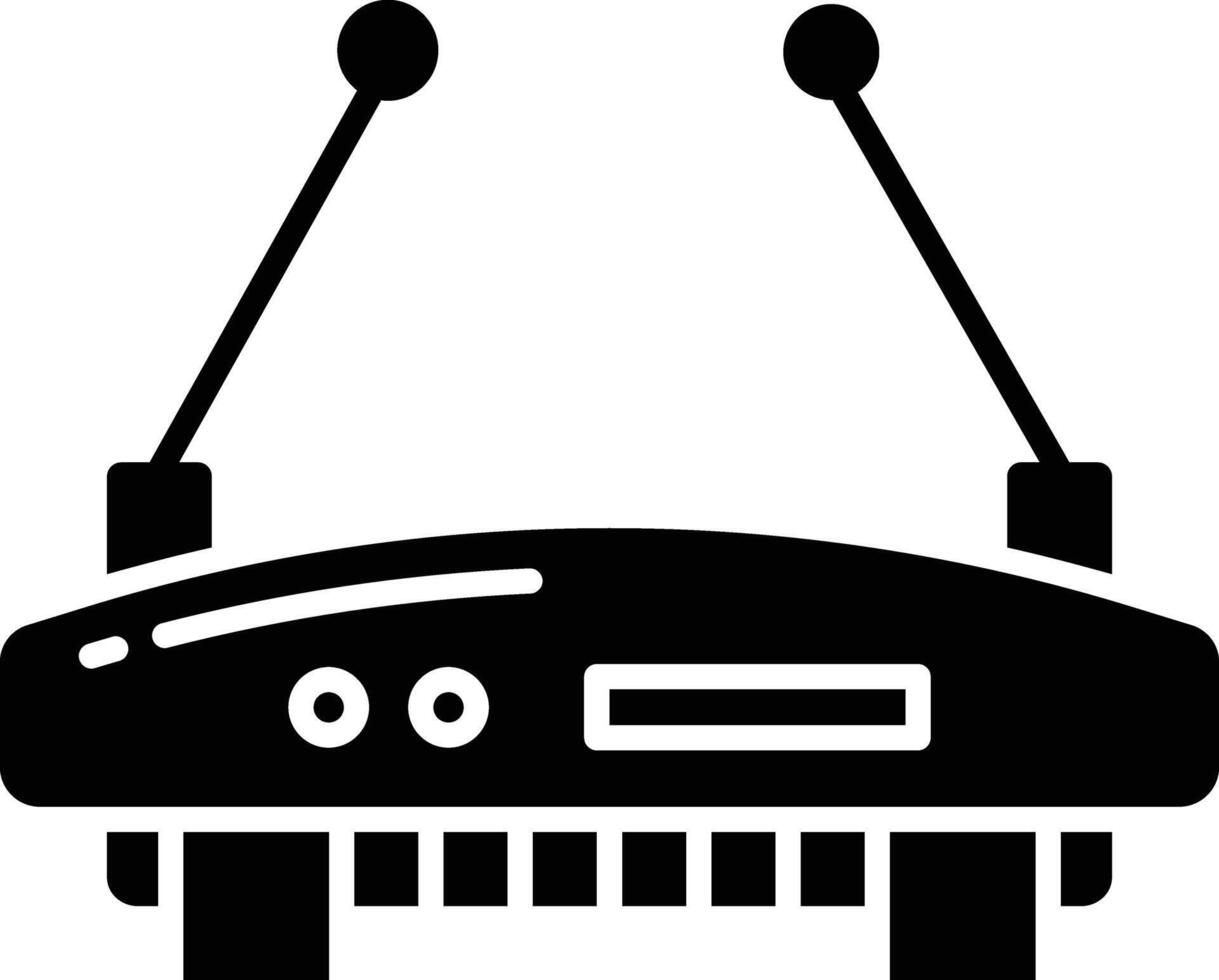 Router solid glyph illustration vector