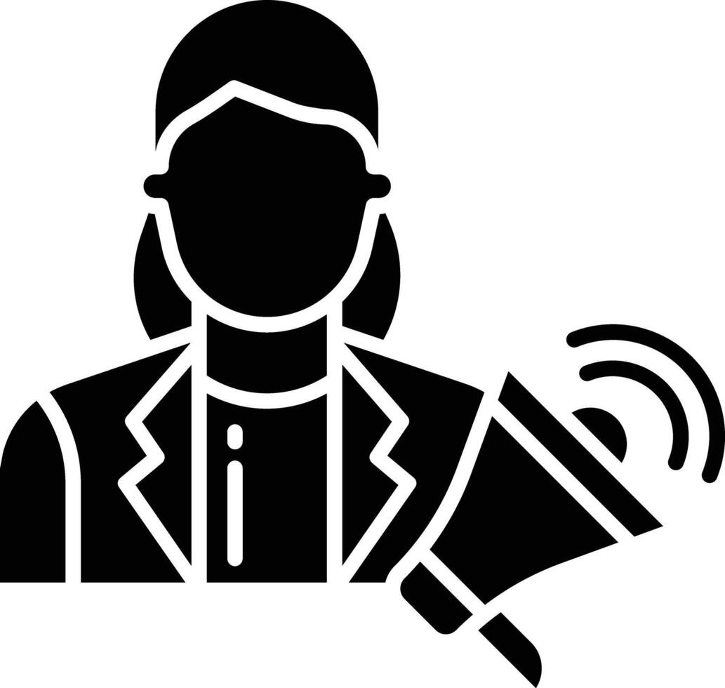 Announcement solid glyph illustration vector