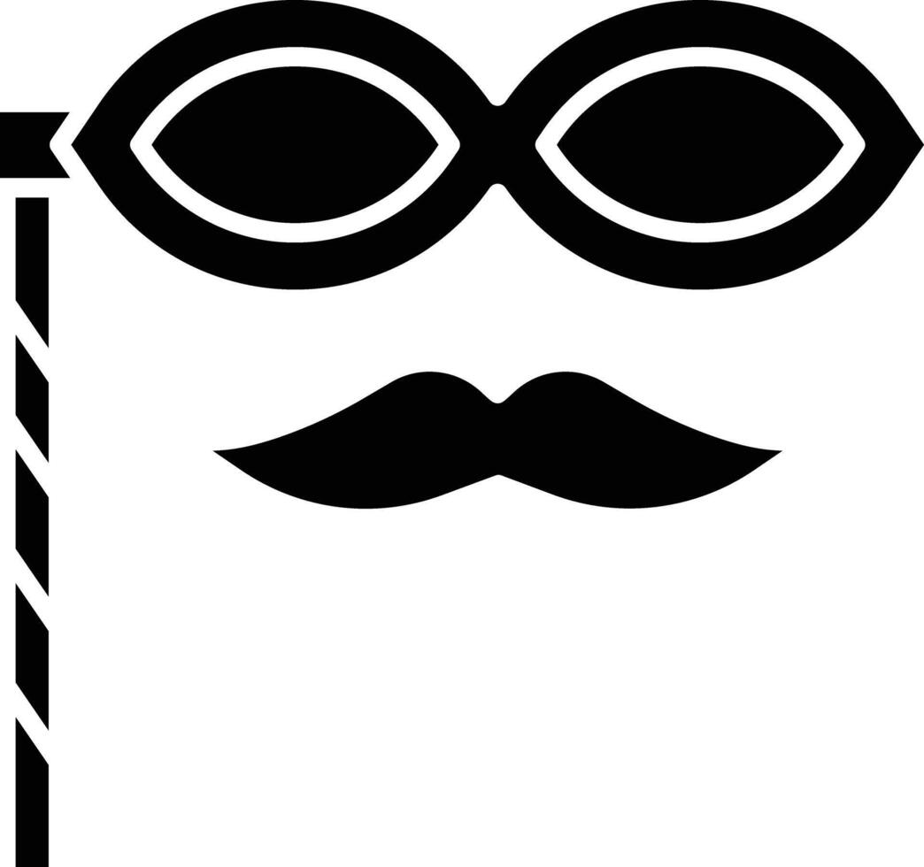 Moustache solid glyph illustration vector