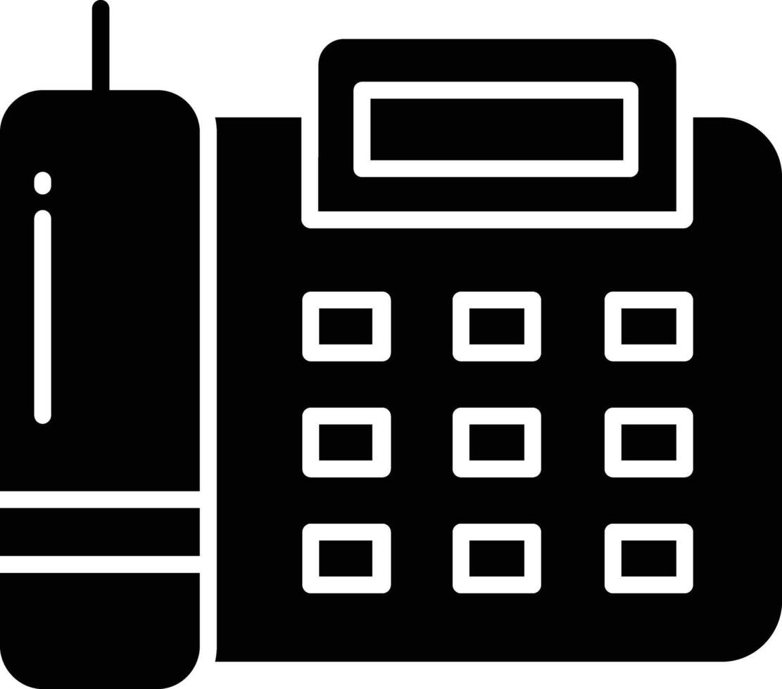 retro telephone solid glyph illustration vector