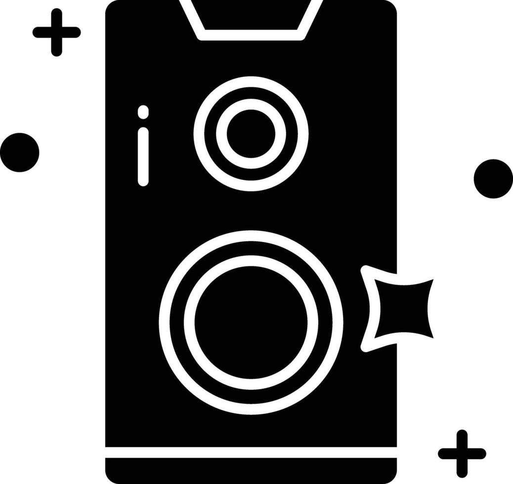 Speaker Box solid glyph illustration vector
