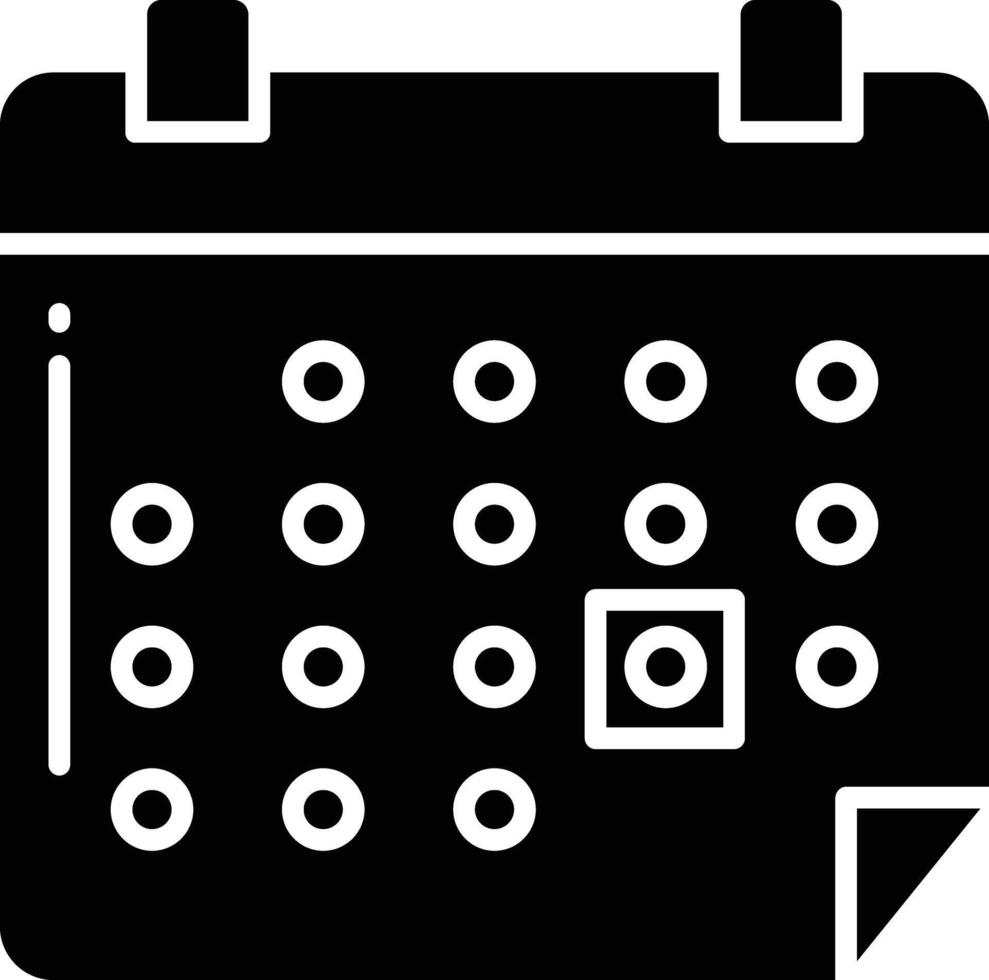 Date solid glyph illustration vector