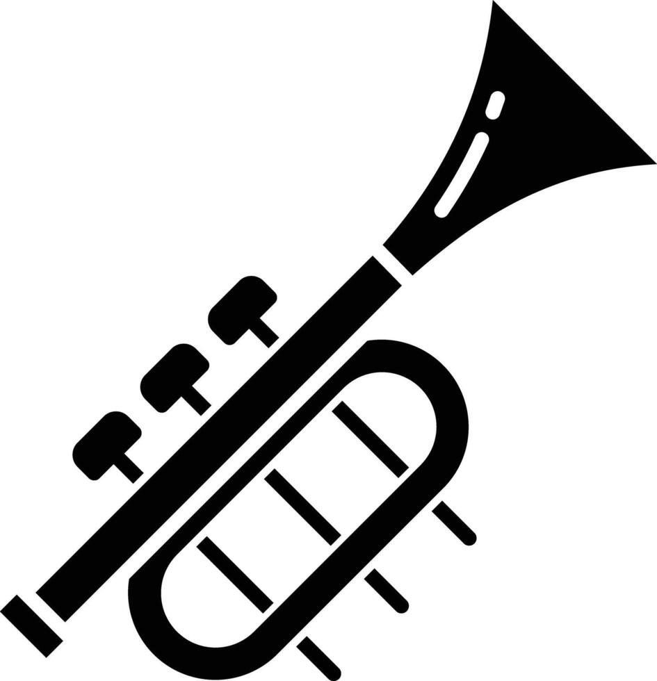 Trumpet solid glyph illustration vector