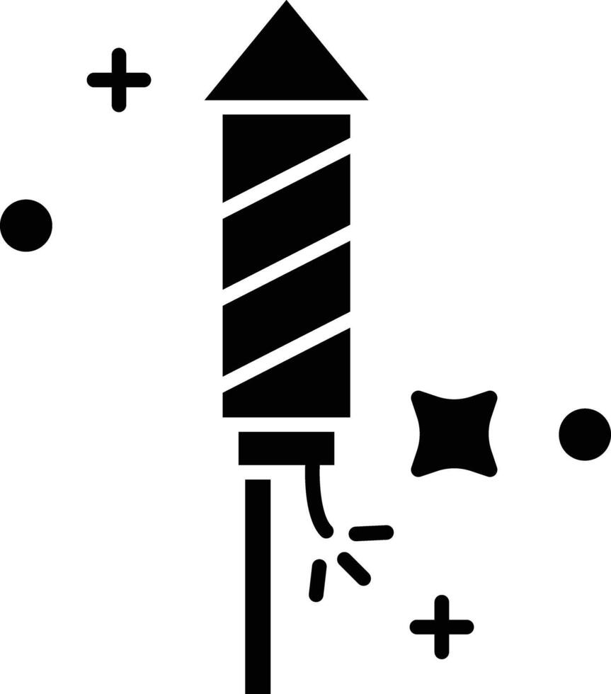 Rocket solid glyph illustration vector