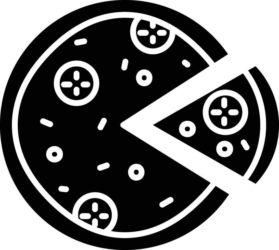 Pizza solid glyph illustration vector