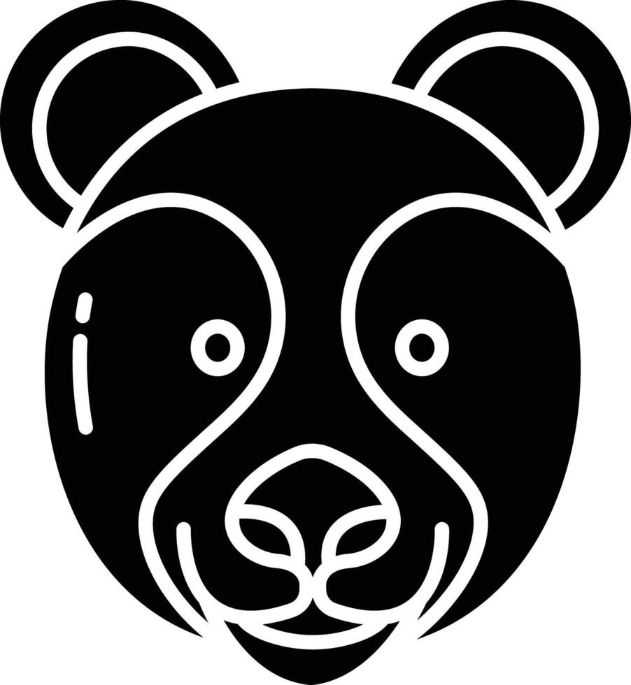 Bear solid glyph illustration vector