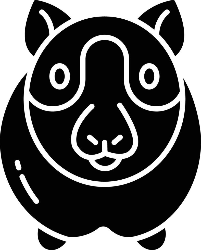 Guinea Pig solid glyph illustration vector