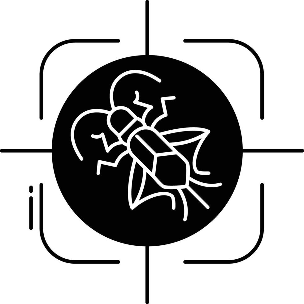 Insect detection solid glyph illustration vector
