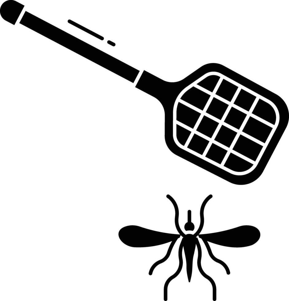 fly killer solid glyph illustration vector