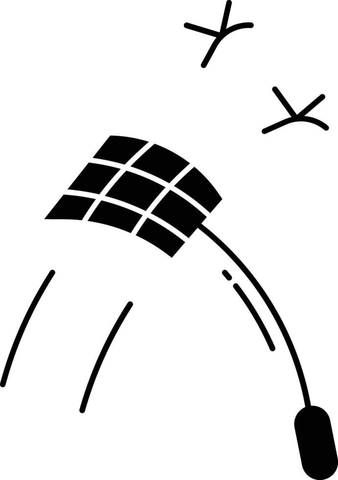 fly swatter solid glyph illustration vector