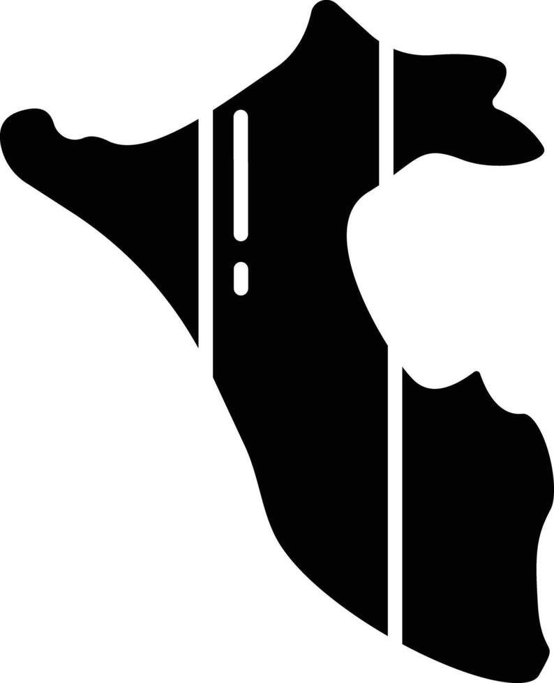 Peru Map solid glyph illustration vector