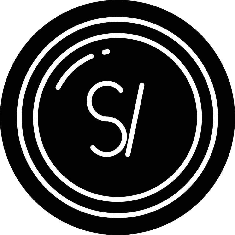 Nuevo Sol Coin solid glyph illustration vector