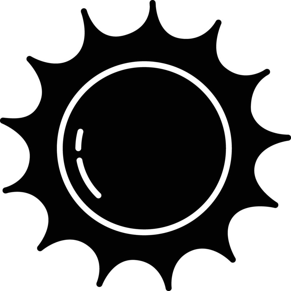 Sun solid glyph illustration vector