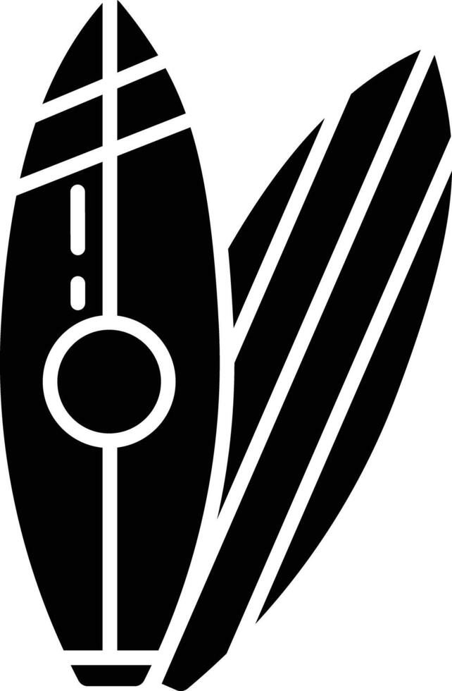 Surfboard solid glyph illustration vector