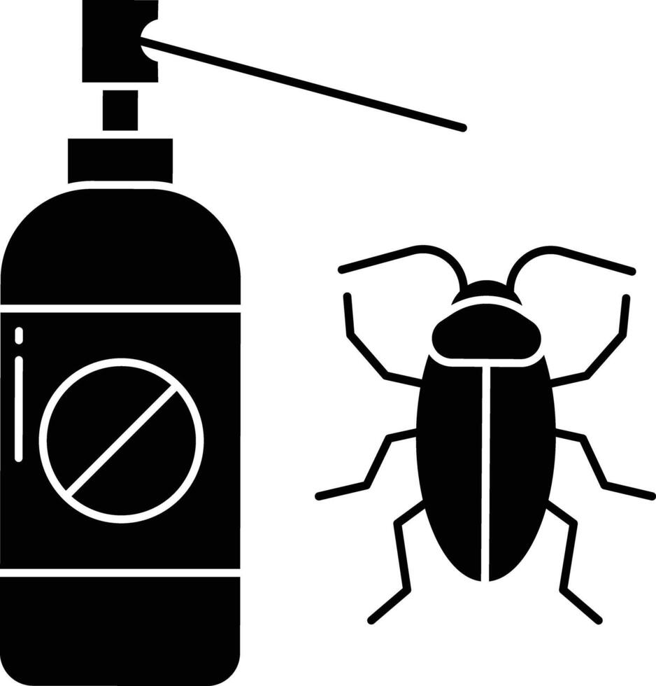 cockroach spray solid glyph illustration vector
