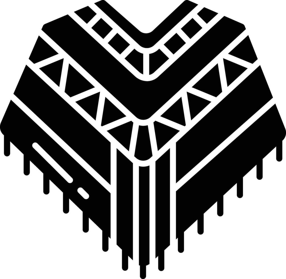 poncho solid glyph illustration vector