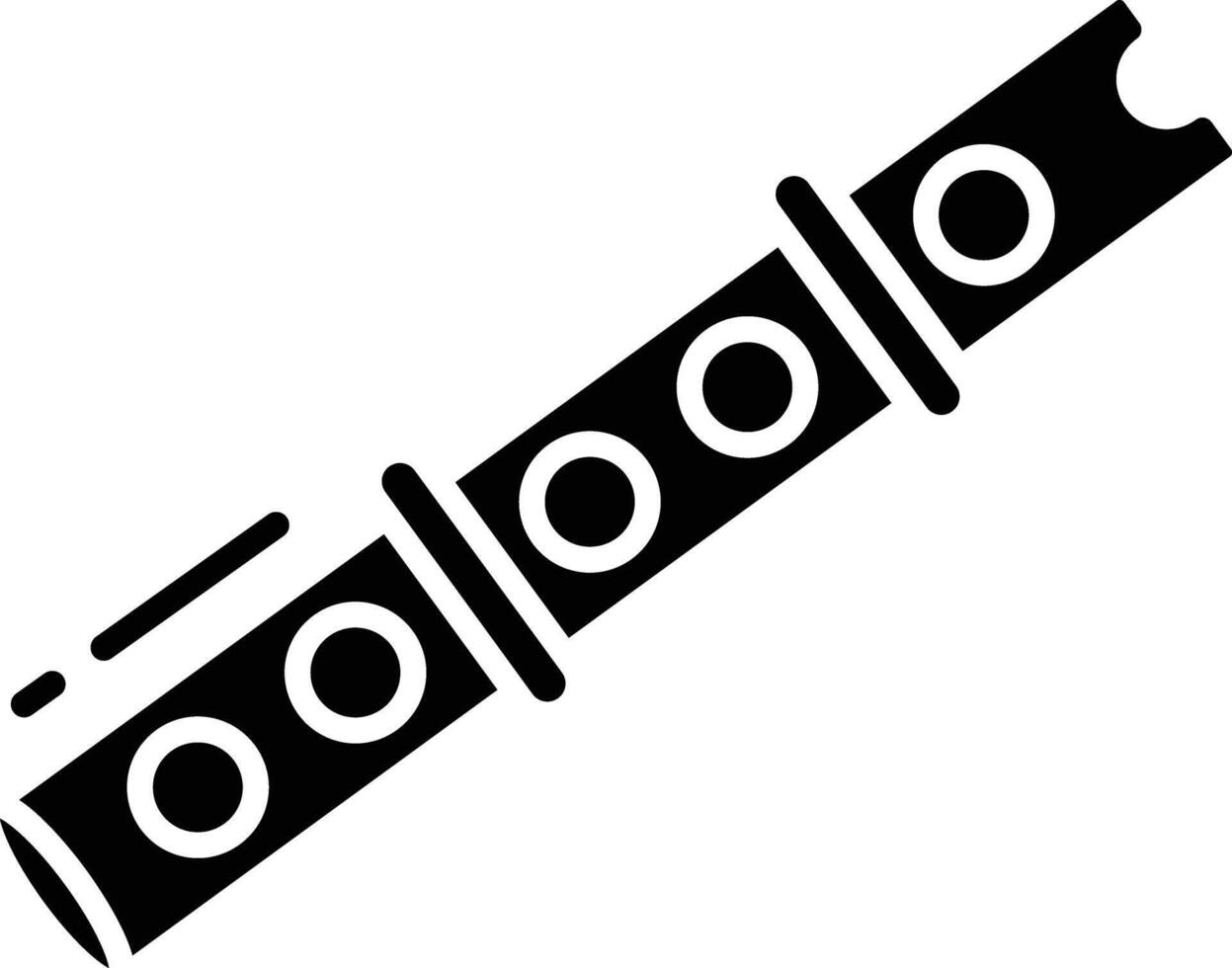 Quena solid glyph illustration vector