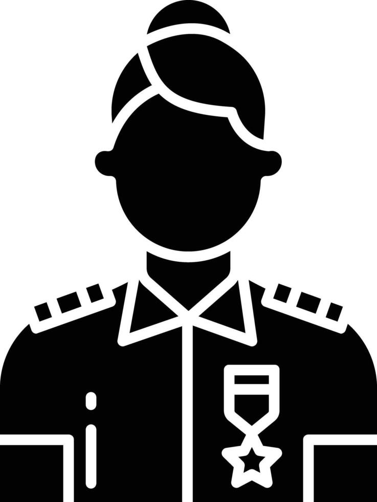 Police Woman solid glyph illustration vector