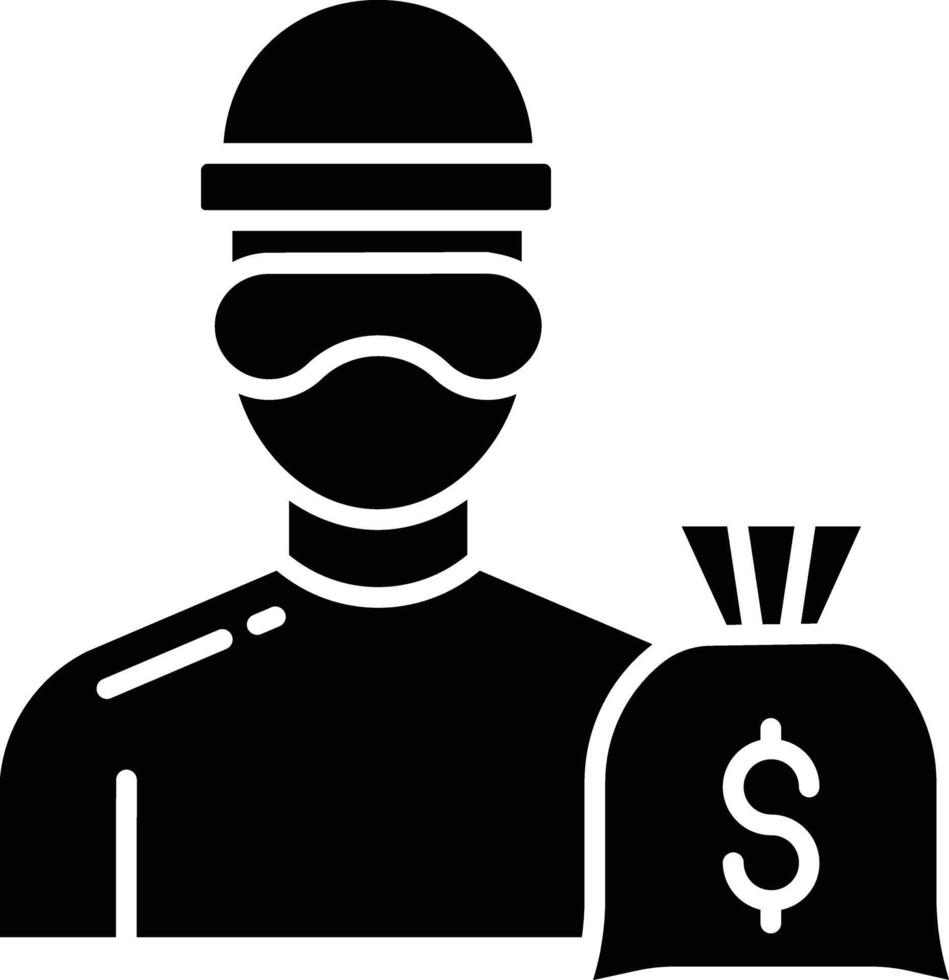 Criminal solid glyph illustration vector