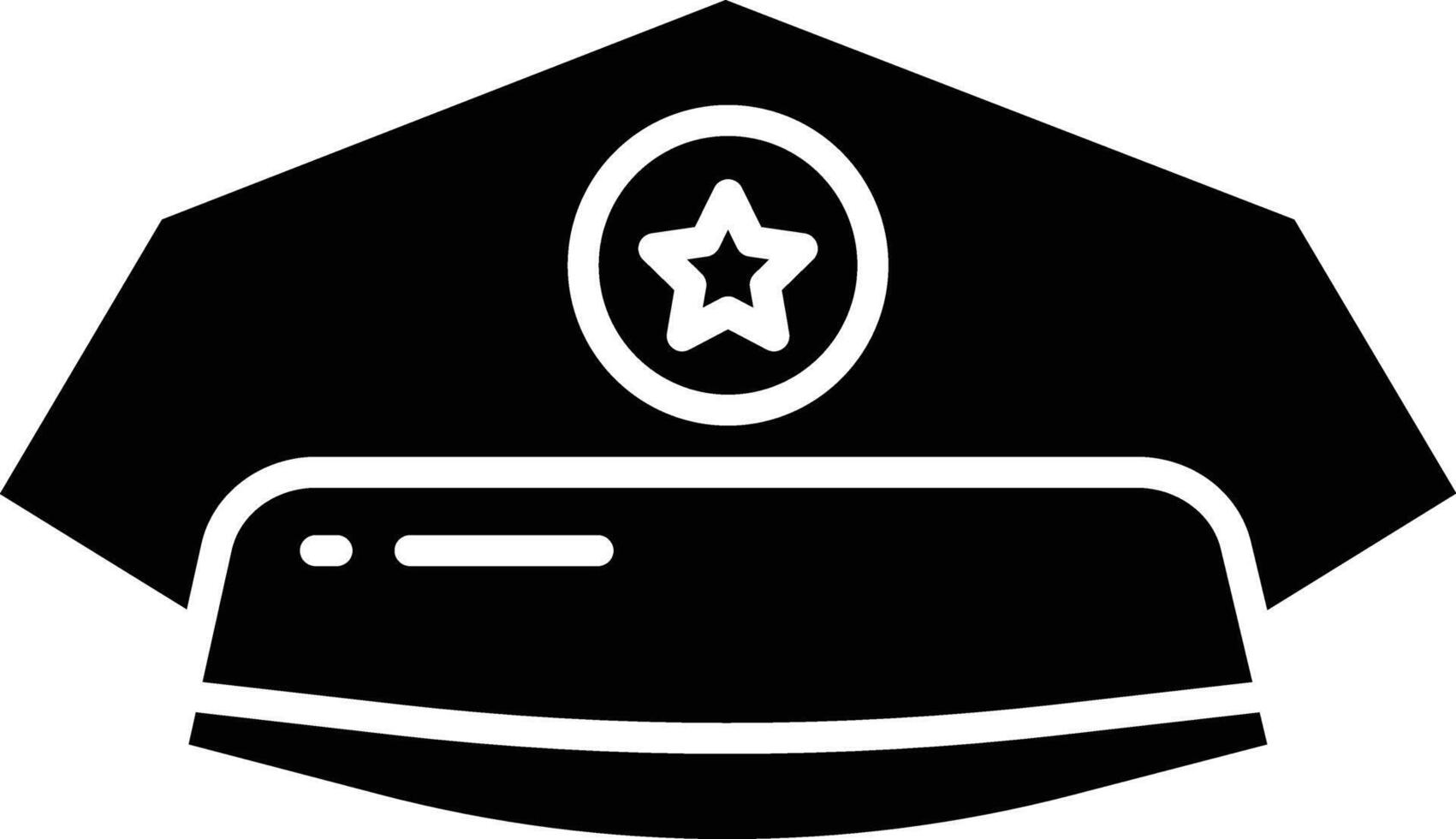 police Hat solid glyph illustration vector
