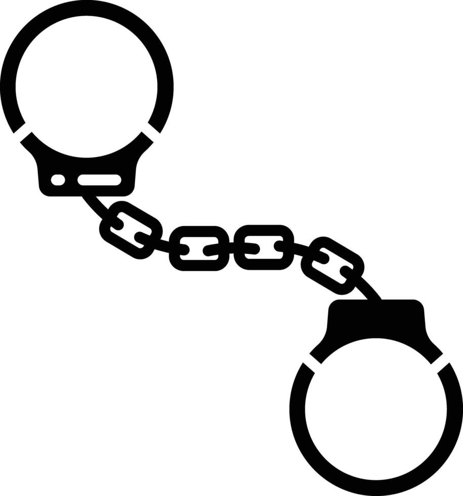 Handcuffs solid glyph illustration vector