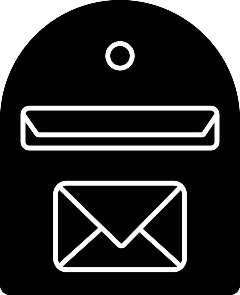 Mail text solid glyph illustration vector
