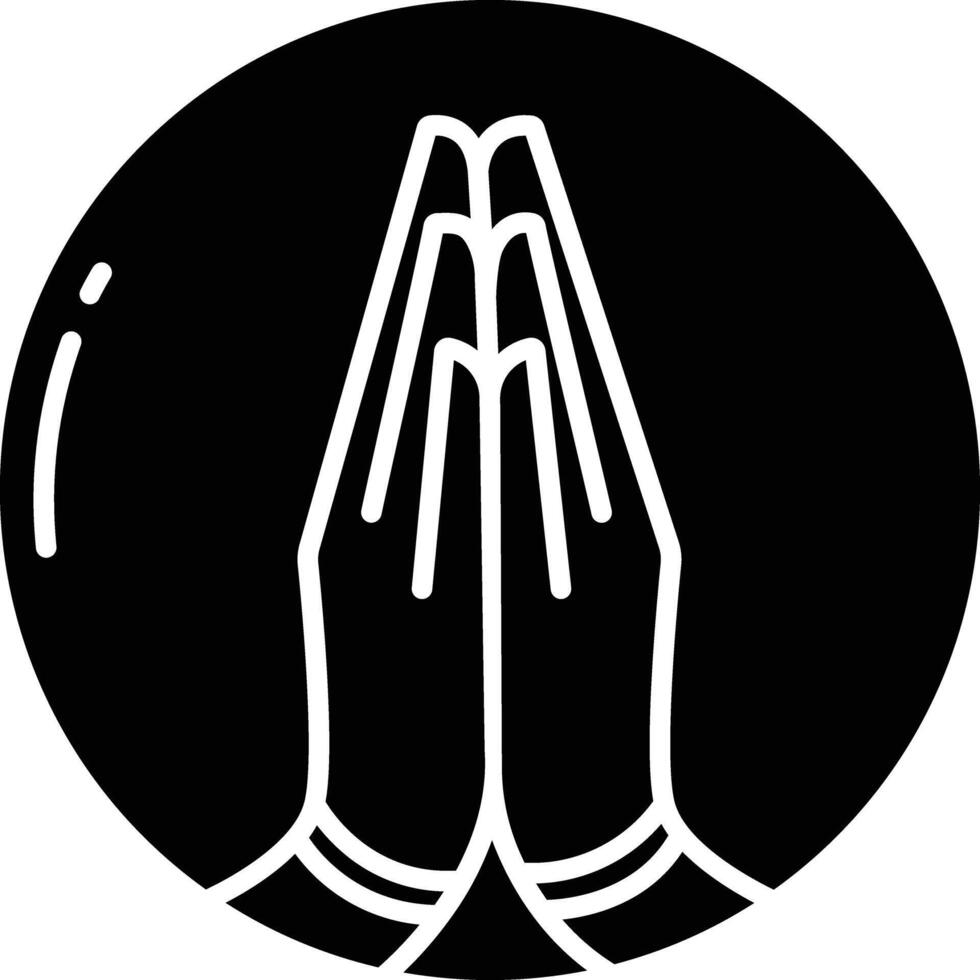 Namaste solid glyph illustration vector