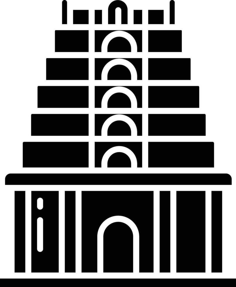Indian Temple solid glyph illustration vector