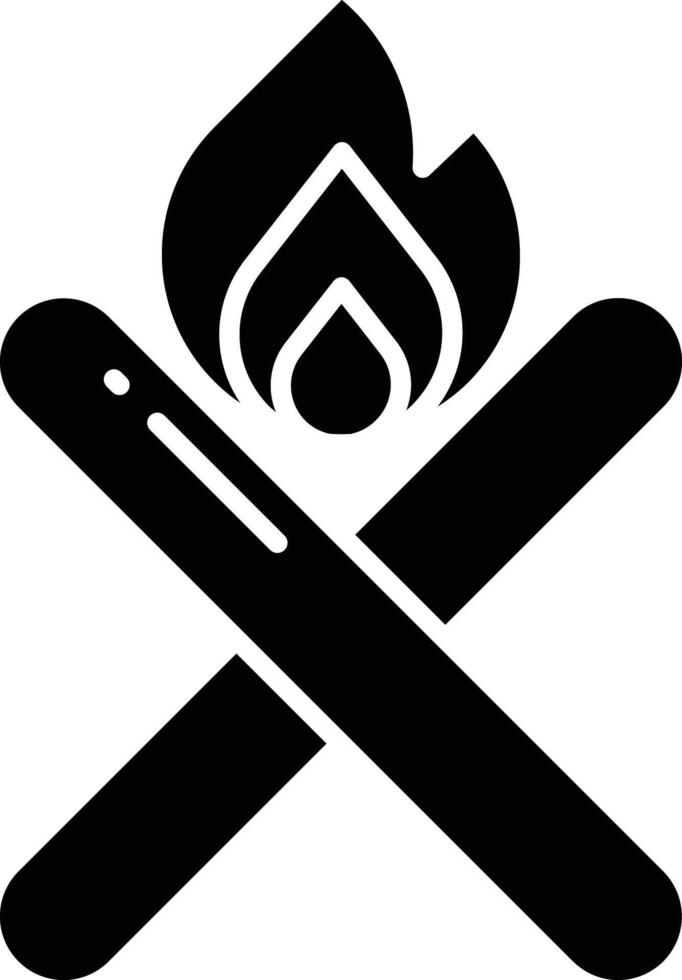 Campfire solid glyph illustration vector