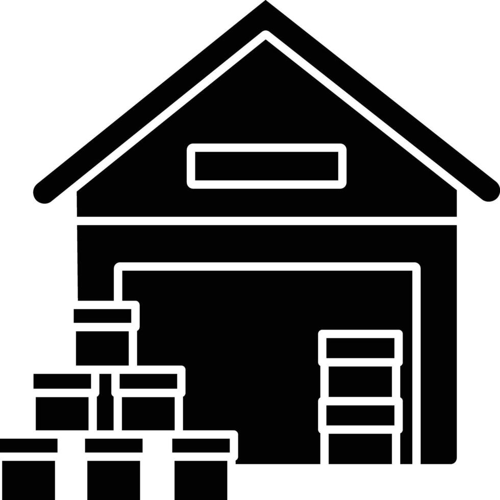 wearhouse solid glyph illustration vector