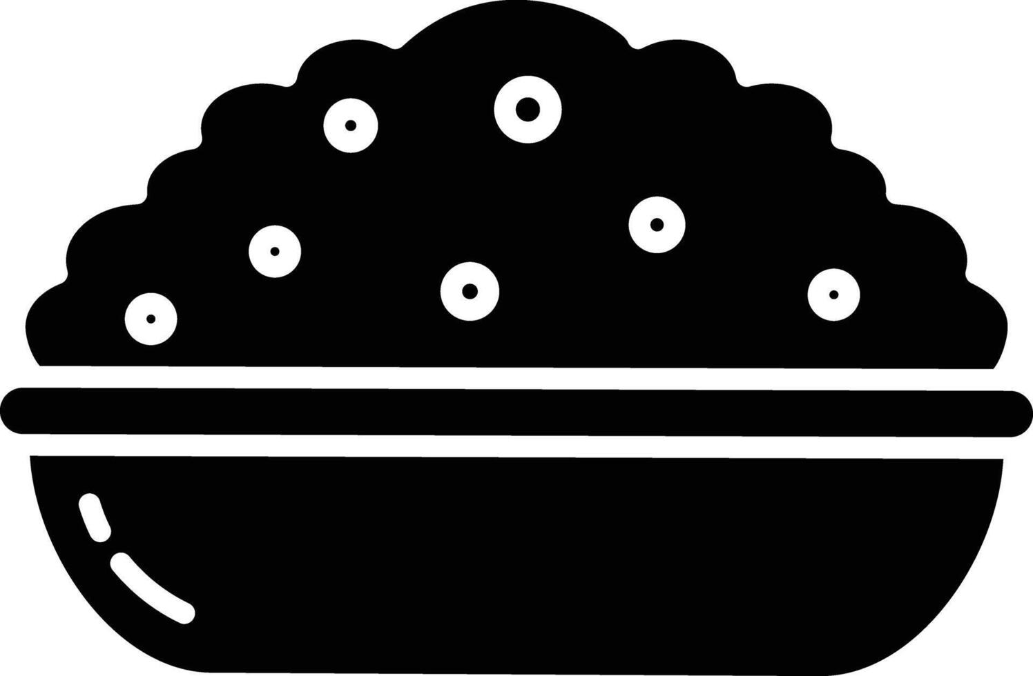 rice bowl solid glyph illustration vector