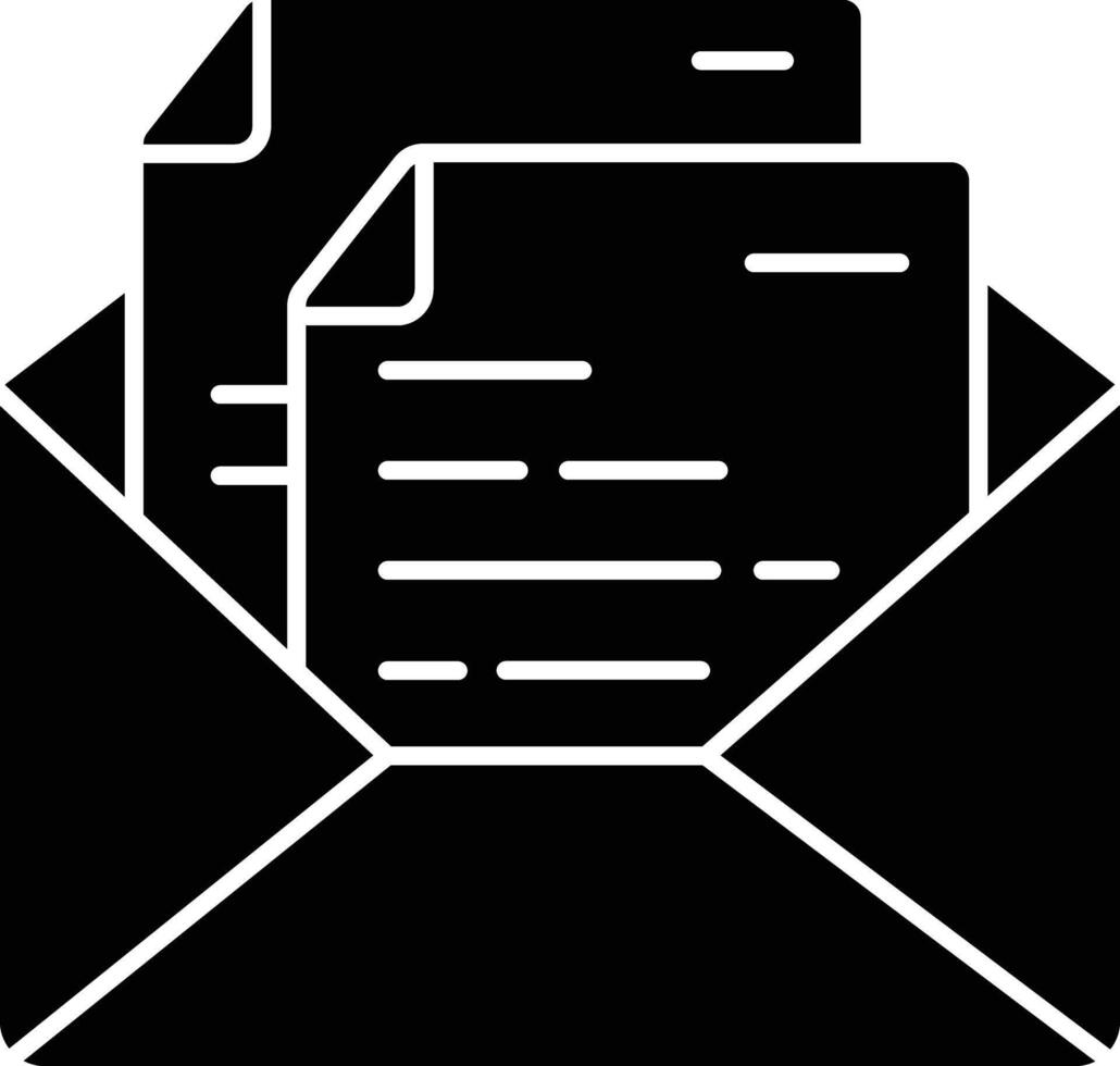 Post box solid glyph illustration vector