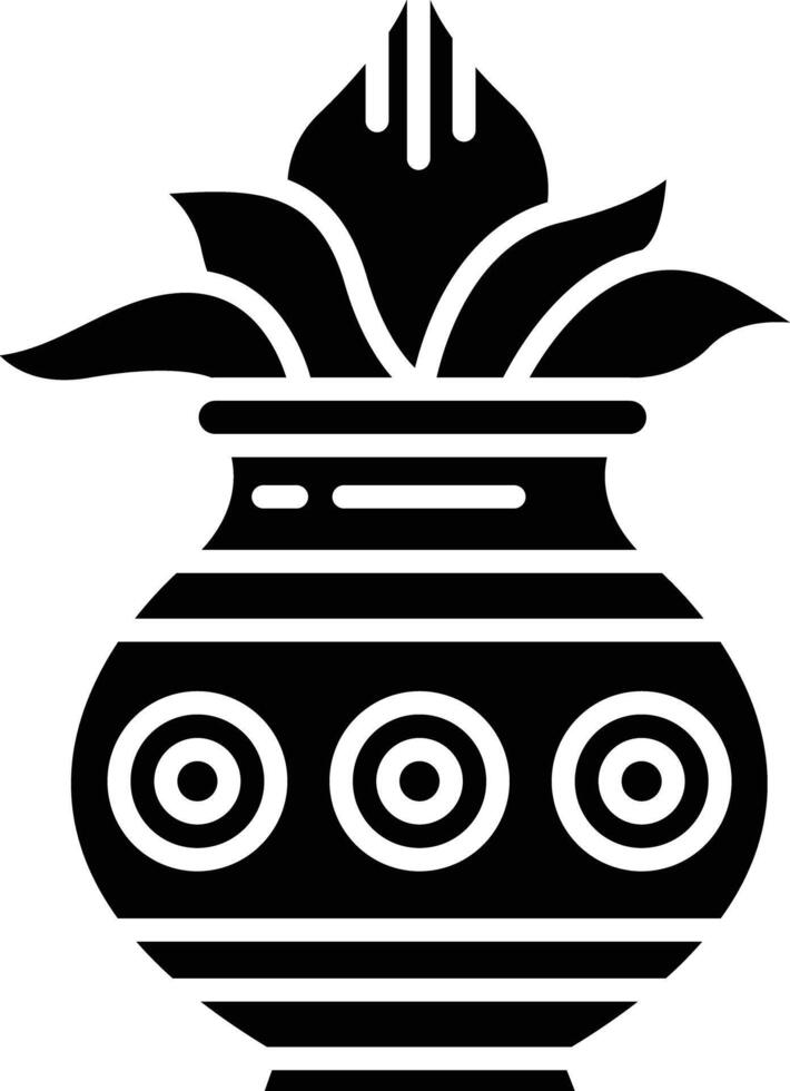 Kumbh Kalash solid glyph illustration vector