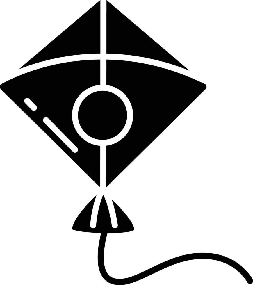 Kite solid glyph illustration vector
