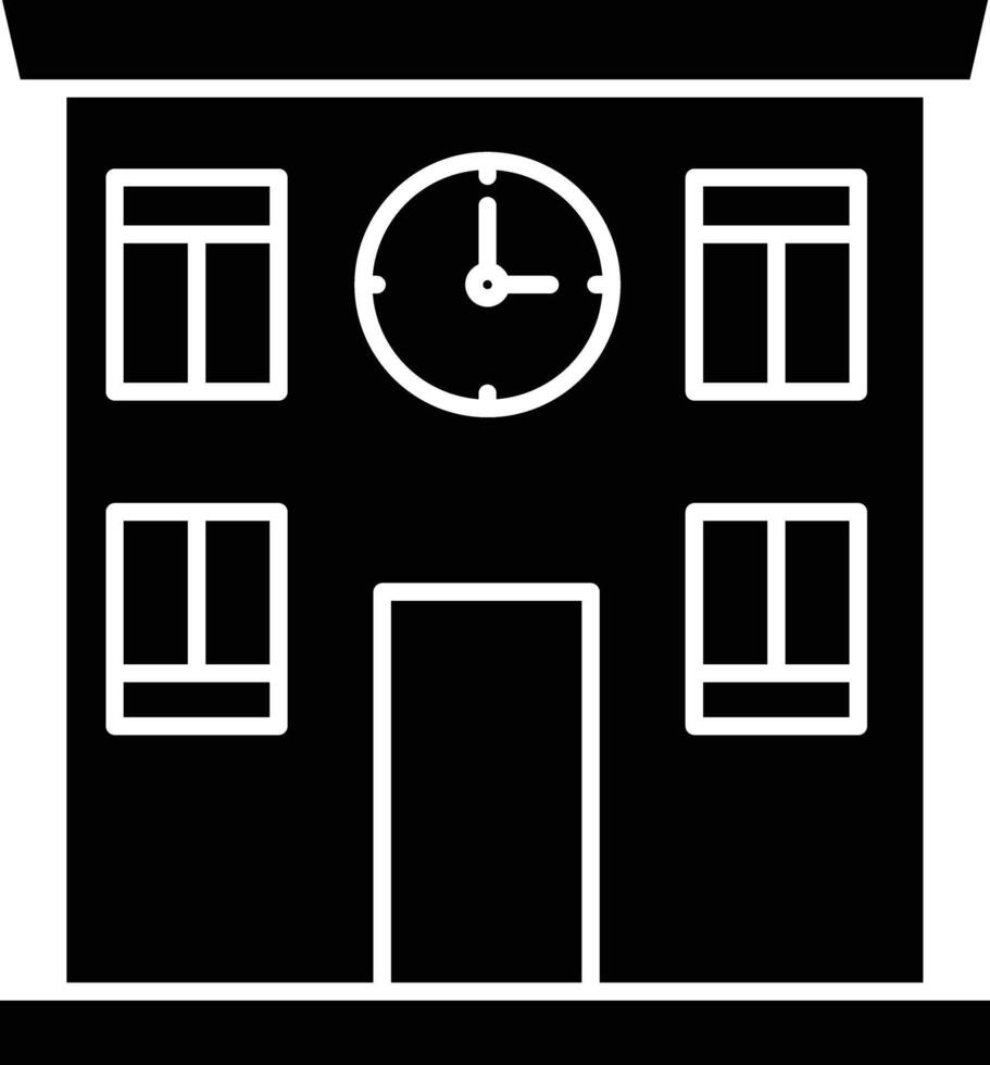 office building solid glyph illustration vector