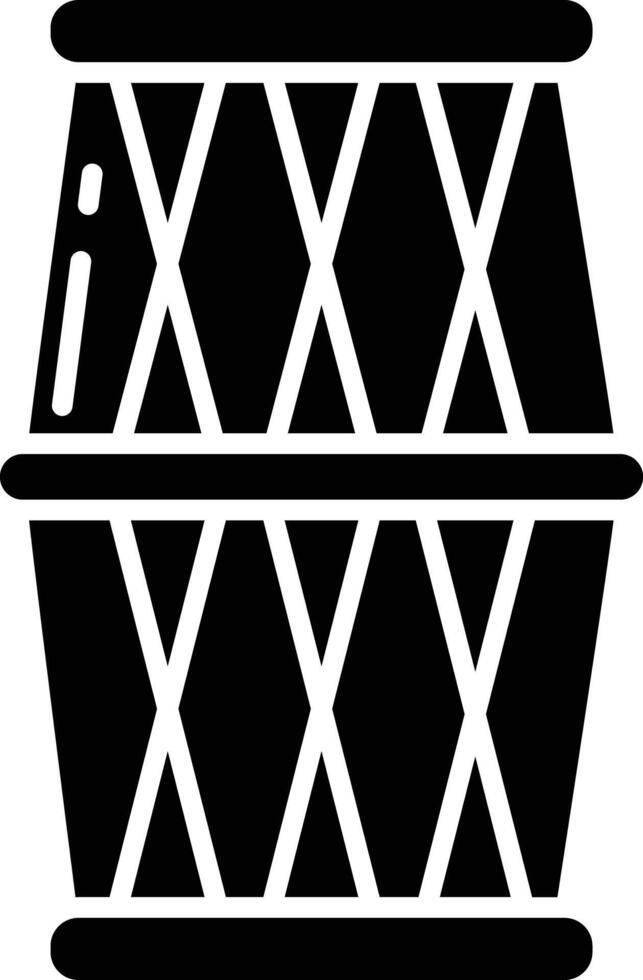 Dholak solid glyph illustration vector