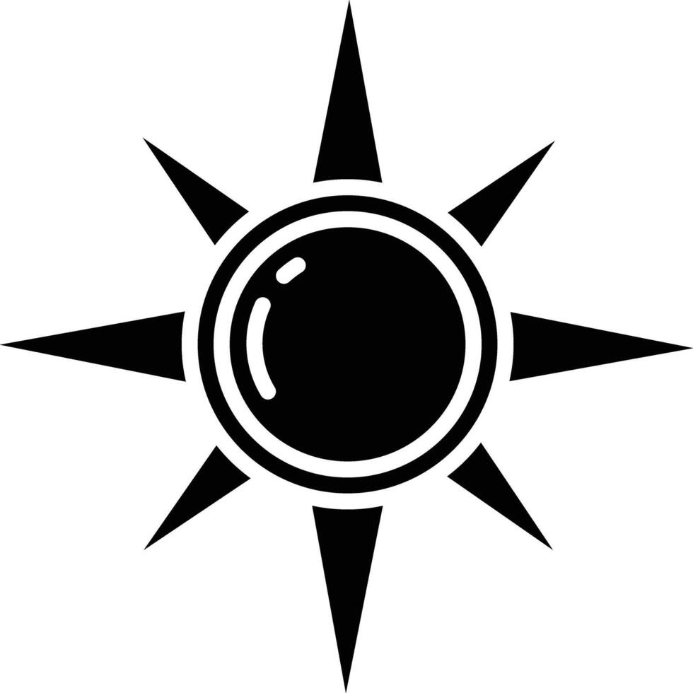Sun solid glyph illustration vector